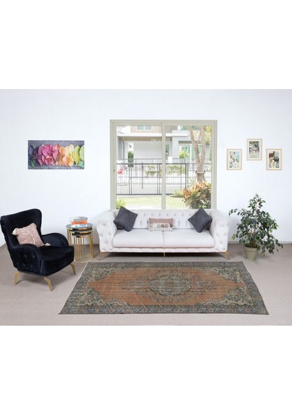 162 x 274 cm Madalyonlu Geleneksel Eski Türk Halısı, El Yapımı Köy Halısı fiyatları