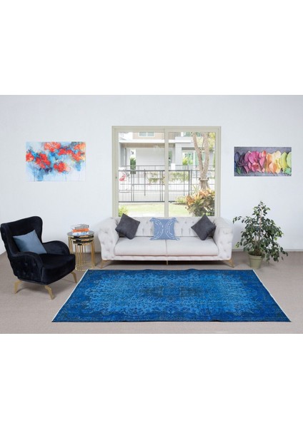 172 x 275 cm El Dokuması Halı, Mavi Modern Halı, El Yapımı Yünlü Halı fiyatları