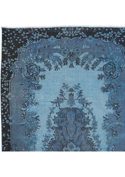 111 x 211 cm Mavi Salon Halısı, El Dokuması Yünlü Türk Halısı, Pamuklu Alan Halısı fırsatları