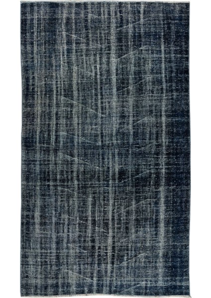 157 x 272 cm El Dokuması Yeniden Boyanmış Eski Türk Halısı, Modern Mavi El Yapımı Yünlü Halı fiyatları