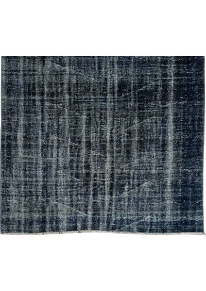 157 x 272 cm El Dokuması Yeniden Boyanmış Eski Türk Halısı, Modern Mavi El Yapımı Yünlü Halı indirimleri
