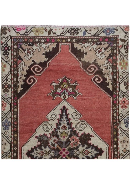 88 x 313 cm Renkli Madalyonlu Kırmızı El Düğümlü Eski Koridor Halısı fırsatları