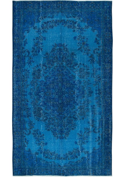 167 x 286 cm Çağdaş El Yapımı Mavi Renkli Türk Halısı, El Yapımı Alan Halısı