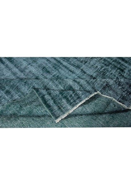 230 x 344 cm Yeniden Boyanmış Yeşil El Dokuma Halı, El Yapımı Eski Halı modelleri