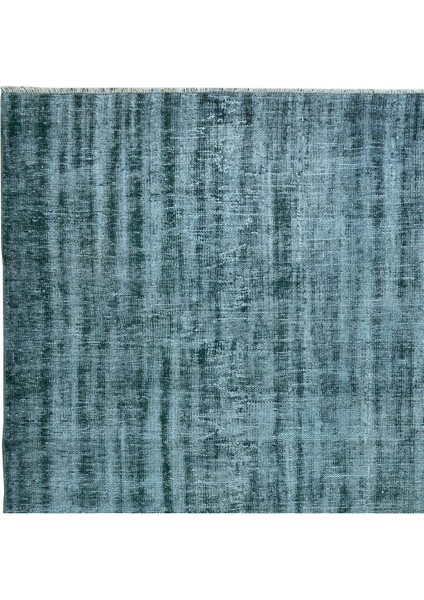 230 x 344 cm Yeniden Boyanmış Yeşil El Dokuma Halı, El Yapımı Eski Halı fırsatları