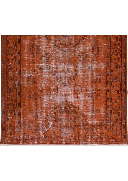 152 x 267 cm El Dokuması Otantik Eski Anadolu Halısı Modern Turuncu El Yapımı Yünlü Halı indirimleri