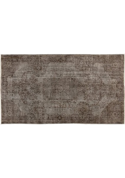 (166 x 280 cm ) Gri Tonlarda Sade ve Düz El Dokuması Anadolu Halısı, Isparta Halısı