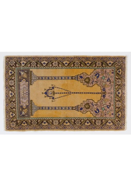 99 x 163 cm El Yapımı Eski Halı Seccade, El Düğümlü Namaz Seccadesi indirimleri