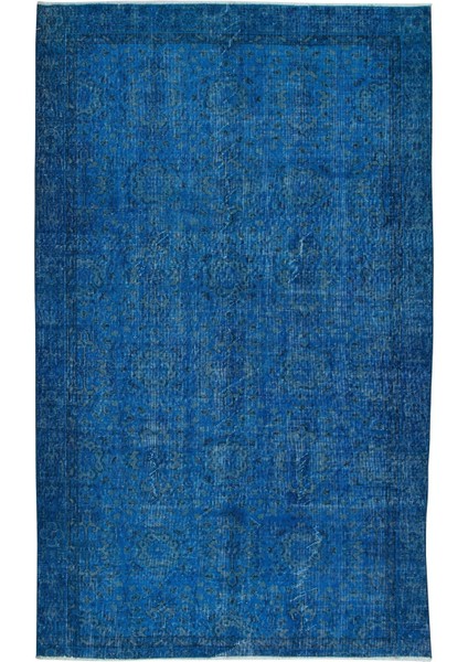 150 x 249 cm Modern Ev ve Ofis Dekoru Için Mavi Halı, El Yapımı Anadolu Halı