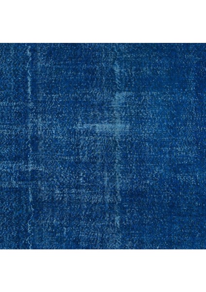 210 x 280 cm El Düğümlü Mavi Halı, Modern El Dokuması Yün ve Pamuktan Yapılmış Alan Halısı