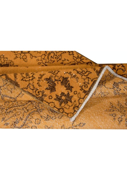 109 x 209 cm Eski El Yapımı Türk Işi Turuncu Halı, El Dokuma Turuncu Halı modelleri