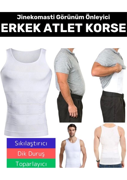Özel Üretim Jinekomasti Dik Duruş Göbek Elastik Erkek Atlet Korse