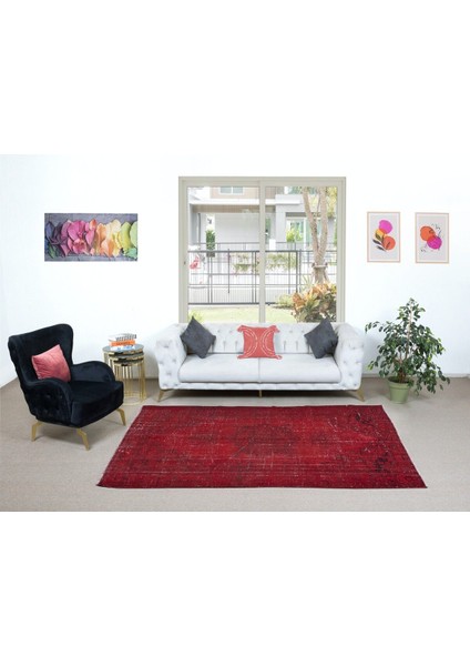 183 x 270 cm , Eski El Yapımı Türk Işi Halı, Modern El Dokuma Kırmızı Halı fiyatları