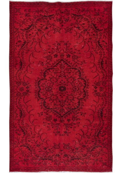 168 x 275 cm , Kırmızı Salon Halısı, El Dokuması Yünlü Türk Halısı, Pamuklu Alan Halısı