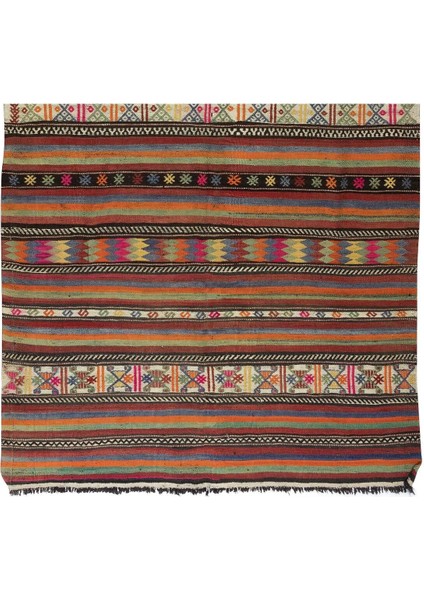 160 x 290 cm El Dokuması Yünden Yapılmış Kilim, Eski El Yapımı Türk Kilimi