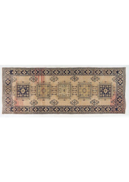 138 x 361 cm Eski El Yapımı Anadolu Uşak Yolluk Halı. Koridor Için El Düğümlü Yünlü Halı indirimleri