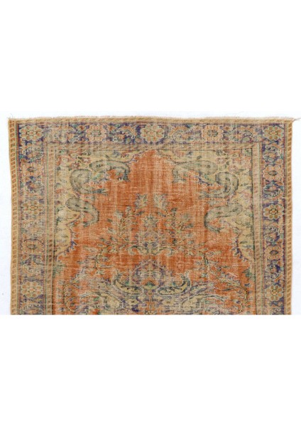 195 x 273 cm Eşsiz El Yapımı Eski Türk Uşak Yün Halısı, Misafir Odası Halısı