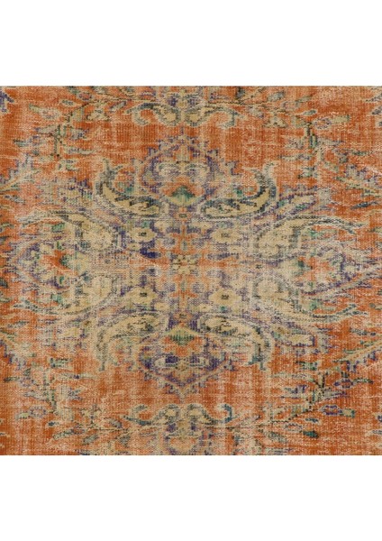 195 x 273 cm Eşsiz El Yapımı Eski Türk Uşak Yün Halısı, Misafir Odası Halısı