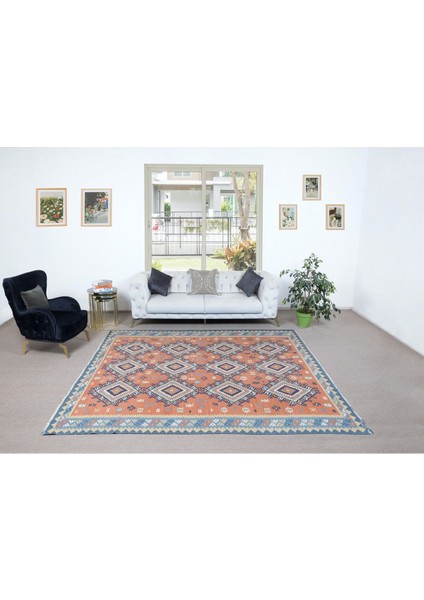 258 x 280 cm Geometrik Detaylı Iskandinav El Dokuması Eski Kilim Halı, 'düz Dokuma', Yün fiyatları