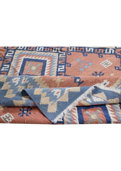 258 x 280 cm Geometrik Detaylı Iskandinav El Dokuması Eski Kilim Halı, 'düz Dokuma', Yün modelleri