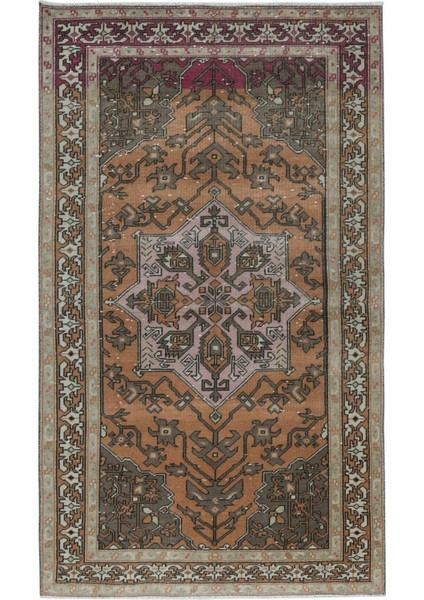 112 x 187 cm Türünün Tek Örneği Eski Geleneksel Halı, El Yapımı Türk Halısı, Yaklaşık 1960'LARDAN