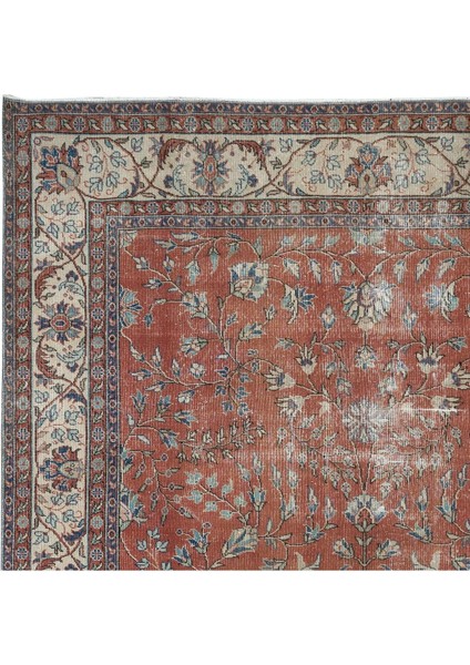 250 x 340 cm El Düğümlü Eski Yün Alan Halısı, El Yapımı Türk Çiçekli Büyük Halı fırsatları