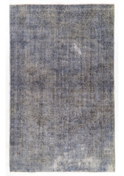 (195 x 315 cm ) Gri Renkli Sade ve Düz Anadolu Halısı, El Dokuması Halı