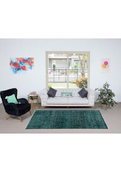 155 x 260 cm Yeşil Oturma Odası Halısı, Yenilenmiş Türk Halısı, El Düğümlü Alan Halısı fiyatları