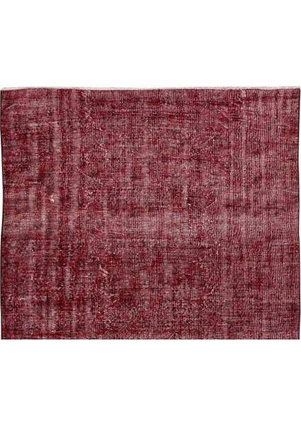 175 x 280 cm El Dokuması Yeniden Boyanmış Eski Türk Halısı, Modern Kırmızı El Yapımı Yünlü Halı fırsatları