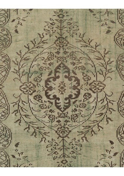 178 x 262 cm El Dokuması Yeniden Boyanmış Eski Türk Halısı, Modern Yeşil El Yapımı Yünlü Halı modelleri