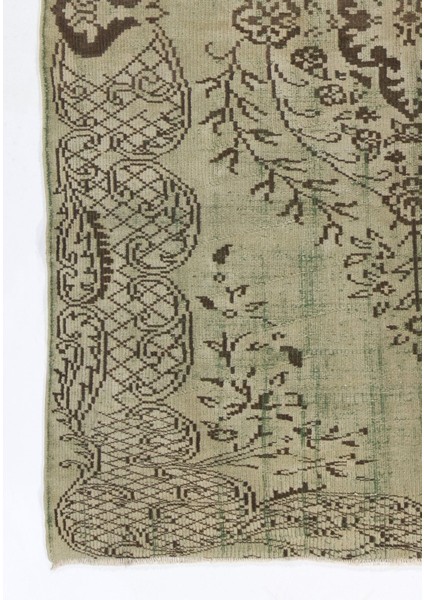 178 x 262 cm El Dokuması Yeniden Boyanmış Eski Türk Halısı, Modern Yeşil El Yapımı Yünlü Halı fırsatları