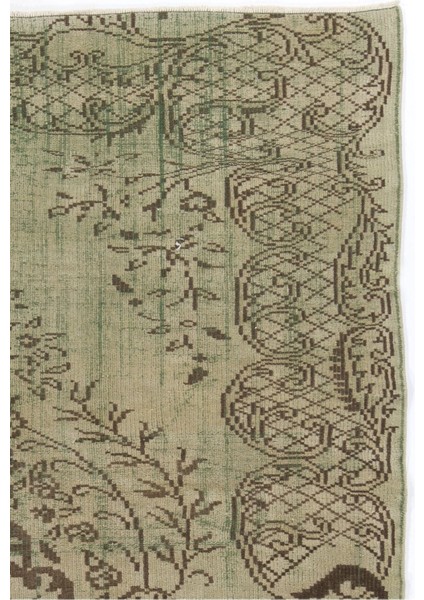 178 x 262 cm El Dokuması Yeniden Boyanmış Eski Türk Halısı, Modern Yeşil El Yapımı Yünlü Halı indirimleri