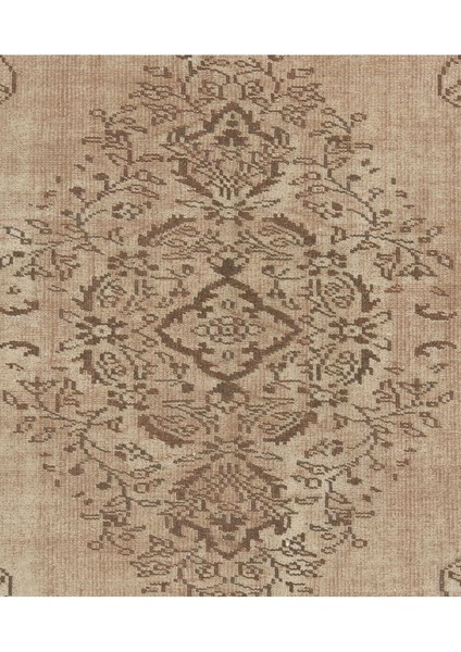162 x 237 cm El Dokuması Yeniden Boyanmış Eski Türk Halısı, Modern Kahverengi El Yapımı Halı modelleri
