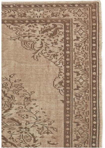 162 x 237 cm El Dokuması Yeniden Boyanmış Eski Türk Halısı, Modern Kahverengi El Yapımı Halı indirimleri