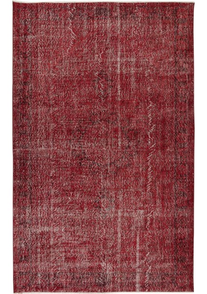 175 x 277 cm El Dokuması Yeniden Boyanmış Eski Türk Halısı, Modern Kırmızı El Yapımı Yünlü Halı fiyatları