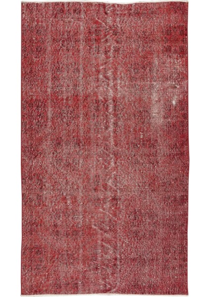 118 x 203 cm El Dokuması Yeniden Boyanmış Eski Türk Halısı, Modern Kırmızı El Yapımı Yünlü Halı fiyatları