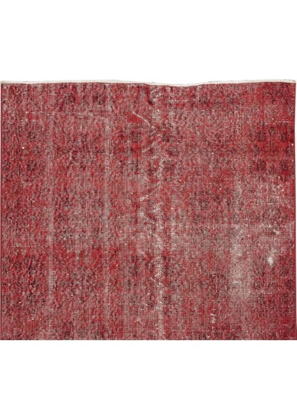 118 x 203 cm El Dokuması Yeniden Boyanmış Eski Türk Halısı, Modern Kırmızı El Yapımı Yünlü Halı fırsatları