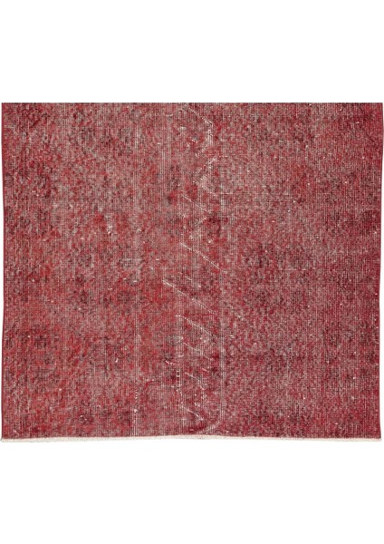 118 x 203 cm El Dokuması Yeniden Boyanmış Eski Türk Halısı, Modern Kırmızı El Yapımı Yünlü Halı indirimleri