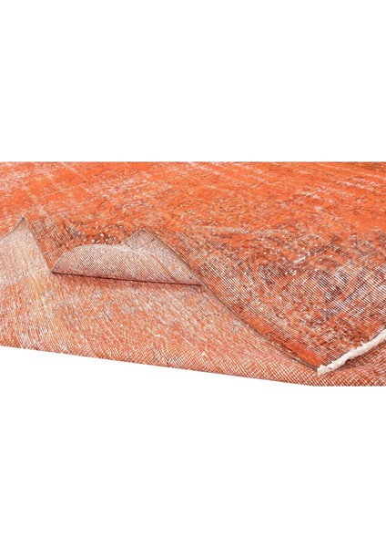 225 x 317 cm El Dokuması Otantik Eski Anadolu Halısı, Modern Turuncu El Yapımı Yünlü Halı modelleri