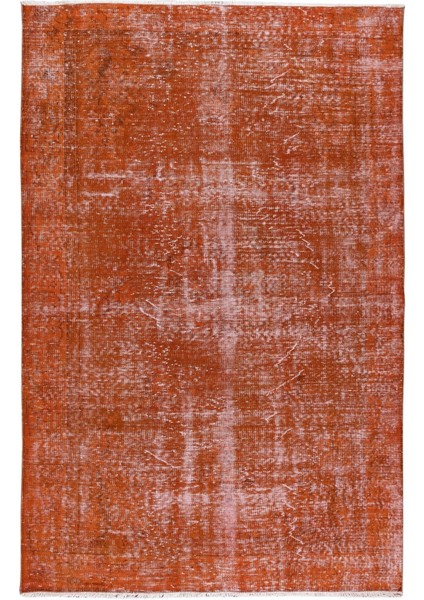 200 x 300 cm El Dokuması Otantik Eski Anadolu Halısı, Modern Turuncu El Yapımı Yünlü Halı fiyatları