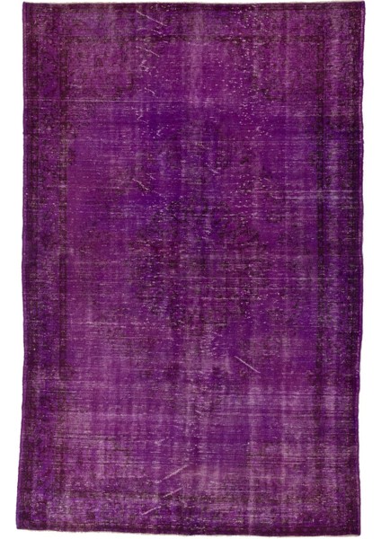 (196 x 308 cm ) Mor Renkli El Dokuması Anadolu Halısı, Otantik ve Modern Halı