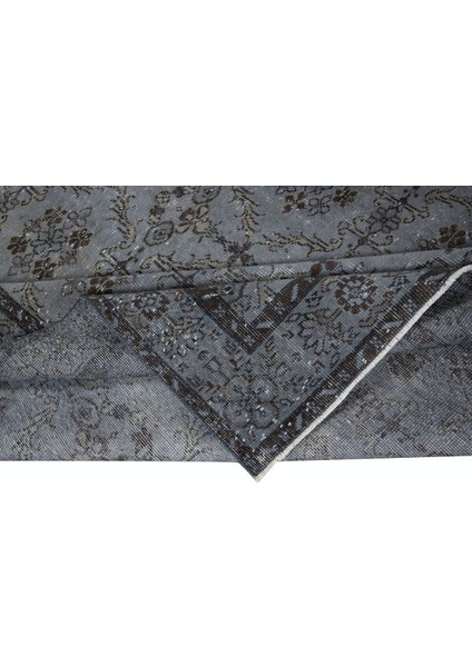 194 x 298 cm Eski El Yapımı Türk Işi Halı, El Dokuma Gri Halı modelleri
