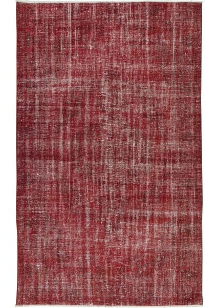 171 x 274 cm El Dokuması Yeniden Boyanmış Eski Türk Halısı, Modern Kırmızı El Yapımı Yünlü Halı fiyatları