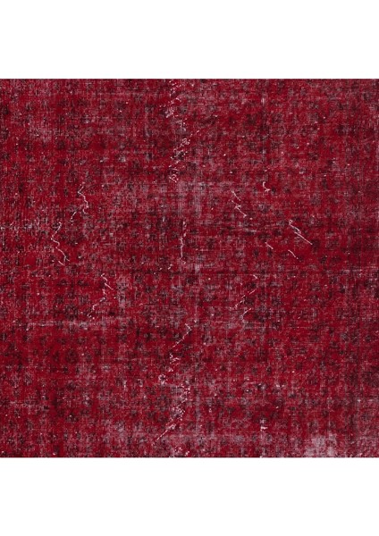 172 x 270 cm , Yeniden Boyanmış Kırmızı El Dokuma Halı, El Yapımı Eski Halı indirimleri