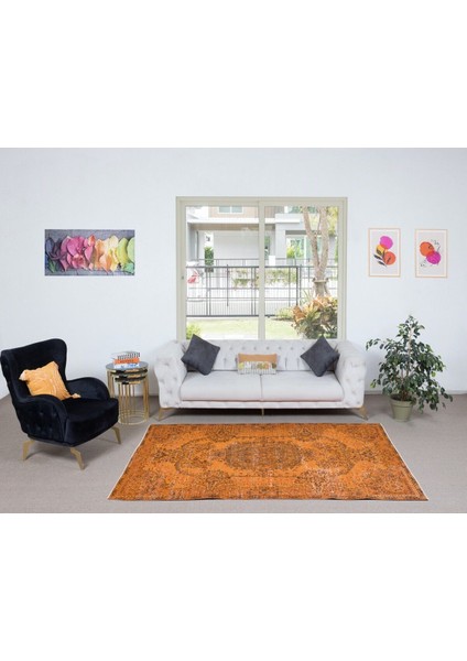 161 x 254 cm El Yapımı Turuncu Halı, El Dokuması Eski Halı, Modern Türk Halısı fiyatları