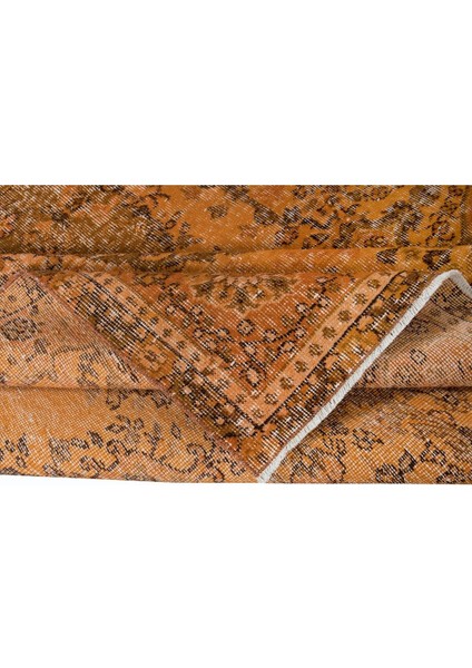161 x 254 cm El Yapımı Turuncu Halı, El Dokuması Eski Halı, Modern Türk Halısı modelleri