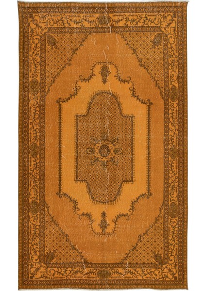 167 x 276 cm El Dokuması Halı, Turuncu Halı, Oturma Odası Halısı, Misafir Odası Halısı