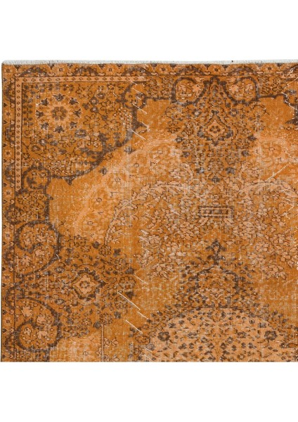 170 x 256 cm Turuncu Yemek Odası Halısı, Bohem Tarzı El Dokuma Halı, El Yapımı Türk Halıs