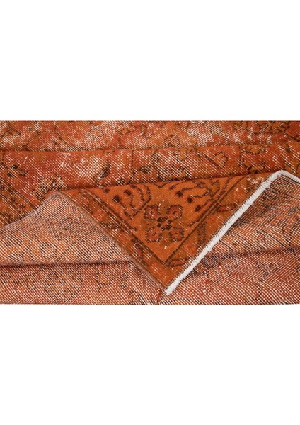 175 x 265 cm El Yapımı Turuncu Halı, El Dokuması Eski Halı, Modern Türk Halısı modelleri