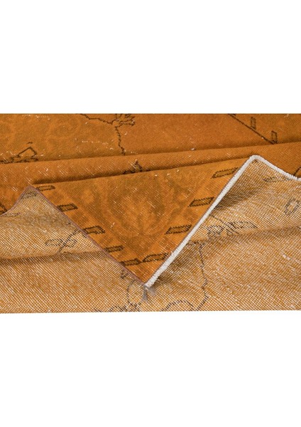 160 x 270 cm Çağdaş El Dokuması Turuncu Halı, Oturma Odası Dekoru Halı, Salon Halısı